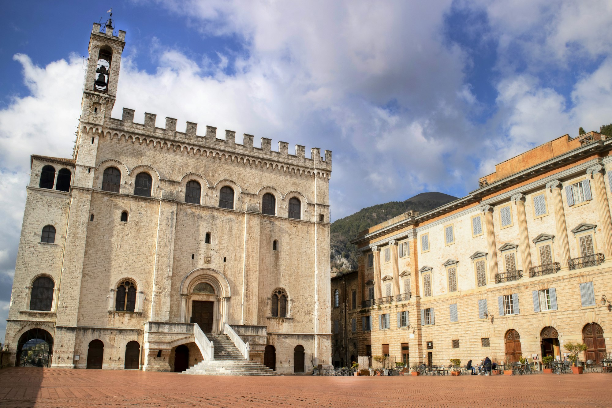 Central Italy The medieval square of Gubbio Umbria