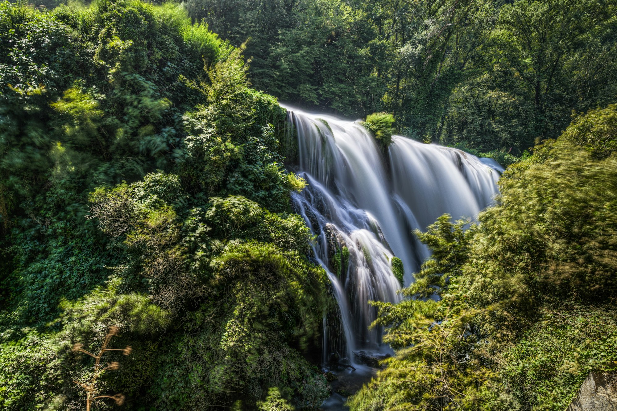 Scenic long exposure image of Cascata delle Marmore (Marmore falls), Umbria, Italy